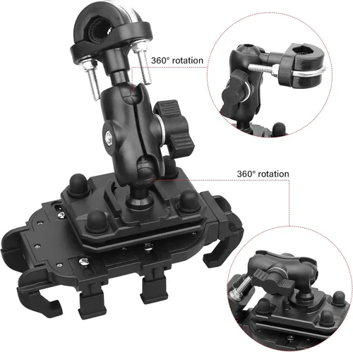 Miniatura 2 de Soporte de teléfono para motocicleta con amortiguación de vibración, diseño de rotación de 360 grados, soporte de teléfono para bicicleta y más