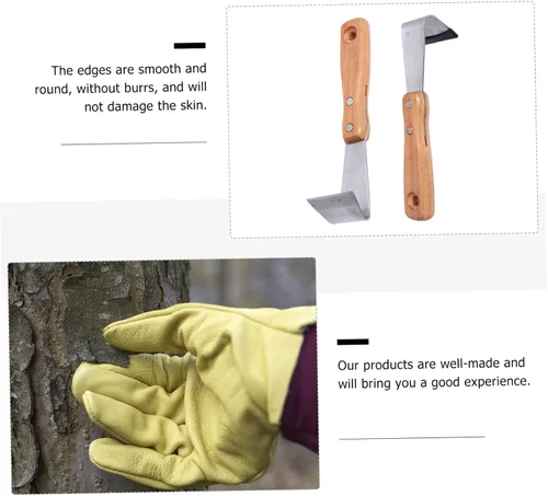 Miniatura 8 de GANAZONO Herramientas de afeitado de jardinería, 2 piezas manual de grietas, herramienta de deshierbe para grietas, mango de haya, herramienta