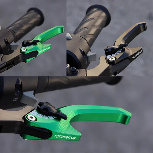 Miniatura 7 de Juego de manetas de embrague de freno corto Shark de 2 dedos compatible con Yamaha Fazer FZ-1 FZ-8 FZ-6 FZ-6R FZS60, aleación de aluminio CNC (negro)