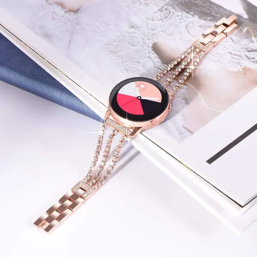 Miniatura 2 de Correa compatible con Galaxy Watch 6/6 Classic/Galaxy Watch 5/5 Pro / 4/4 Classic / 3 1.614 in / Active 2, 0.787 pulgadas de acero inoxidable Oro