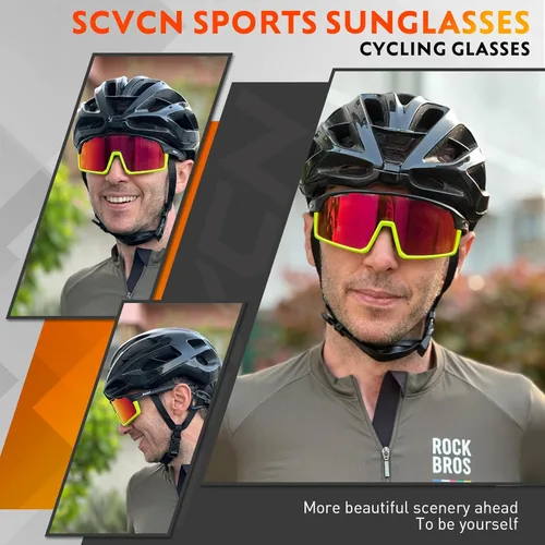 Miniatura 2 de SCVCN Gafas de ciclismo para hombres y mujeres, gafas de sol polarizadas para deportes MTB, triatlón, bicicleta, correr, golf