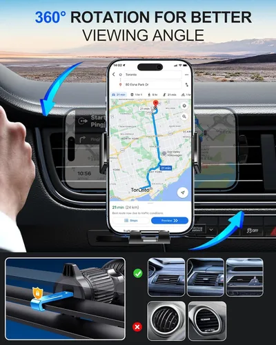 Miniatura 3 de Cargador Inalámbrico para Coche, Soportes de Teléfono para tu Coche Carga Rápida de 15W Sujeción Automática, Soporte de Teléfono para Coche