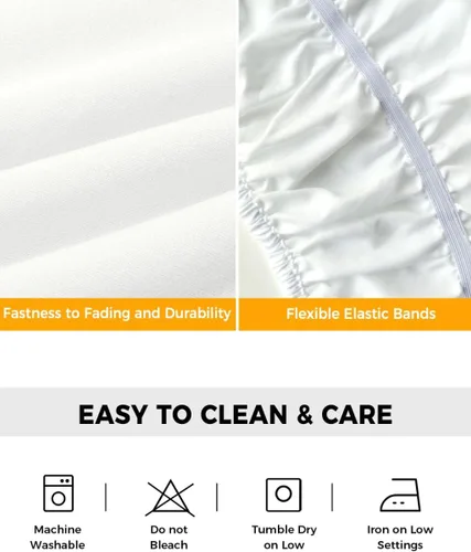 Miniatura 6 de Falda de cama de lunares tamaño Queen de 16 pulgadas de caída, falda de cama elástica ajustable con volantes para cama Queen, diseño de acuarela
