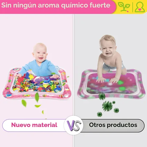 Miniatura 6 de Infinno Alfombrilla de agua para bebés y niños de 3, 6 y 9 meses, para desarrollo sensorial, gran idea de regalo para recién nacidos Rosa