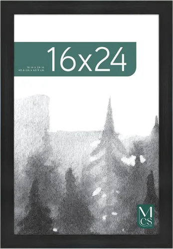 MCS Marco para póster con diseño de museo, veta de madera ónix, 16 x 24 pulgadas, vertical y horizontal, para colgar en la pared, marco grande para