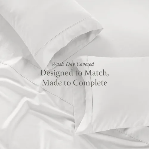 Miniatura 4 de Threadmill Fundas de almohada tamaño estándar, juego de 2 - 100% algodón puro de 300 hilos, tejido de satén, color blanco, ultra suaves y cómodas