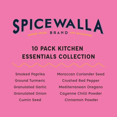 Miniatura 5 de Spicewalla Juego de especias y condimentos esenciales, paquete de 10 variedades, ajo, cebolla, pimentón, pimiento rojo triturado, orégano y más
