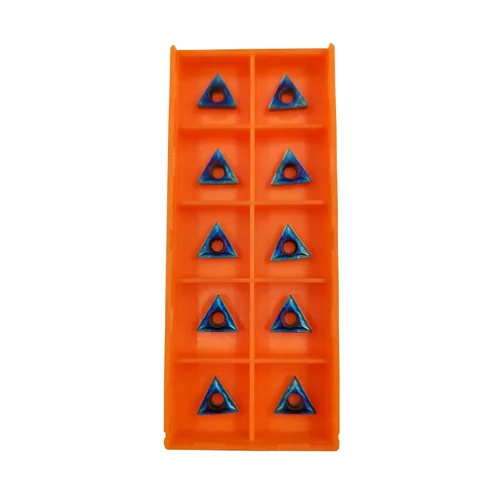 10 piezas TCMT21.51/TCMT110204 Insertos de carburo con revestimiento nano-azul. El inserto TCMT es adecuado para portabrocas de torneado de 91° de