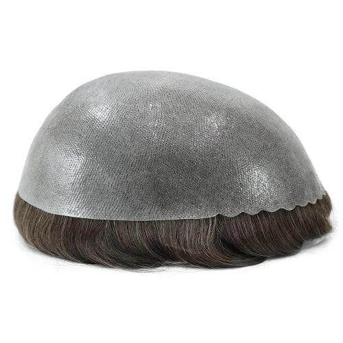 Miniatura 6 de HAIR NATURE Piezas de cabello humano Toupee para hombre, sistemas de reemplazo de cabello para hombres, unidades de cabello humano anudado de piel #4