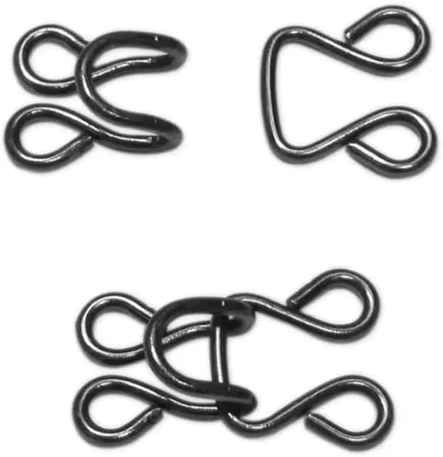 Miniatura 5 de Lakesstory Gancho y ojos para sujetador, ropa, pantalones, falda, 4 juegos en un paquete, cierres de costura, unisex, adulto, 4 unidades Negro