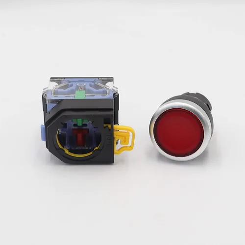 Miniatura 3 de TWTADE / 2pcs 0.866 in Montaje en panel 10A 440V 1NO 1NC DPST Rojo Verde Interruptor de botón momentáneo Interruptores pulsadores