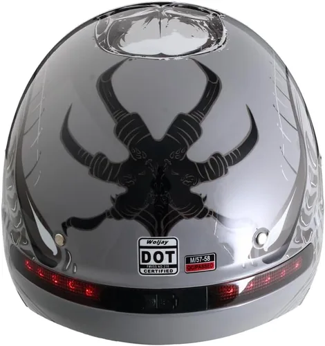 Miniatura 4 de Casco de cara abierta de cara completa, cascos modulares de motocicleta con luz LED para adultos, unisex, para adultos, scooter, bicicleta de calle