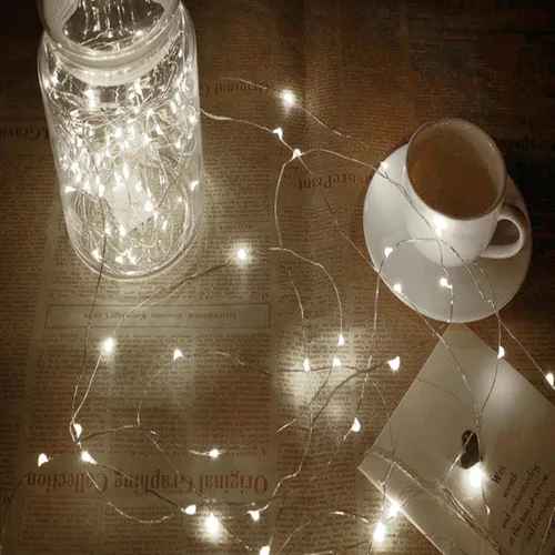 Miniatura 2 de Paquete de 4 guirnaldas de luces LED de 20 pies con 60 luces LED con temporizador remoto, 8 modos, impermeable, alambre de cobre, luciérnaga, luces