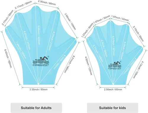Miniatura 4 de M METERXITY Guantes de natación de silicona, guantes de natación con malla tipo rana de dedo, guantes de entrenamiento de natación, resistencia al