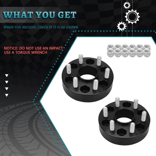 Miniatura 90 de IRONTEK Espaciadores de rueda de 2 pulgadas de 0.236 x 5.315 in para F150 (orificio de cubo de 3.429 in, pernos M14x2) 0.236x5.315 in a 0.236x5.315