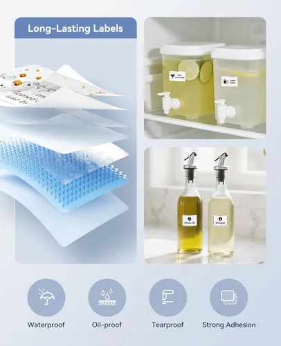 Miniatura 5 de NIIMBOT Cinta de etiquetas transparentes para B1/B21/B3S, 40x30mm (1.57" X 1.18"), 230 etiquetas/rollo, etiqueta adhesiva térmica para frasco