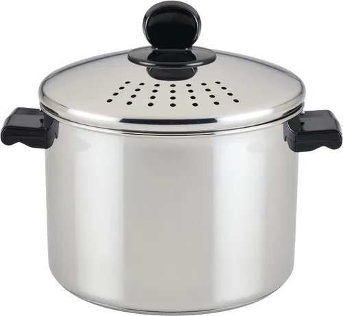Farberware - Serie clásica de olla con escurridor cubierto de 8 cuartos de galón, Plateado