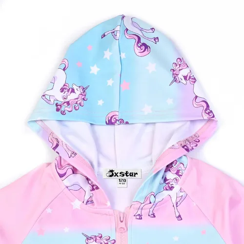 Miniatura 3 de Jxstar Sudadera raglán con capucha y cremallera para niñas con bolsillos