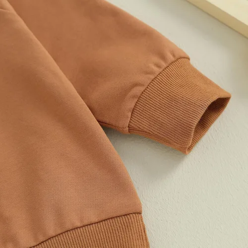 Miniatura 67 de Conjunto de 2 piezas de sudadera de manga larga con cuello redondo y pantalones casuales para bebés y niños pequeños