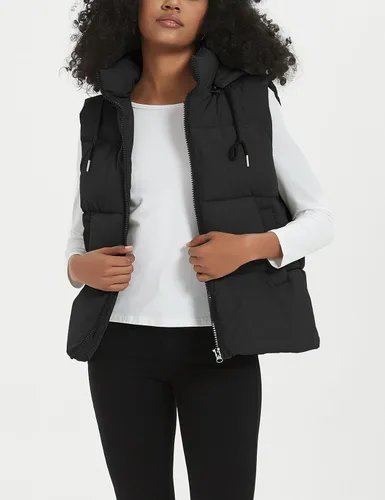 Miniatura 2 de Flygo Chaleco acolchado de invierno para mujer, cuello alto, con cremallera, acolchado, sin mangas, con bolsillos