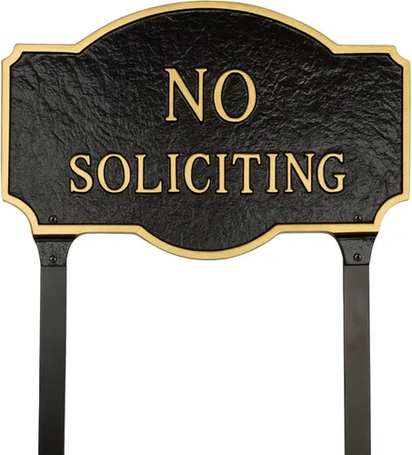 Miniatura 13 de Placa estándar Montague No Soliciting de 10" x 15" - Blanco/Negro