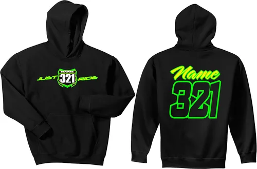 Miniatura 2 de JUST RIDE Motocross Number Plate - Sudadera con capucha personalizada