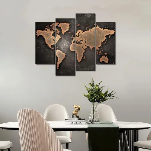 Miniatura 6 de Mapa general del mundo en fondo negro, arte para pared, pintura, foto, impresión en lienzo, imagen para decoración moderna del hogar