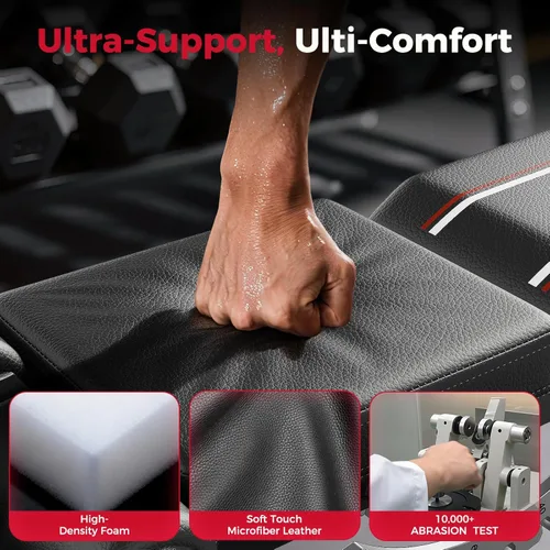 Miniatura 6 de FLYBIRD Adjustable Weight Bench, Full Body Workout Bench for Home Garage Gym Strength Training, Incline Flat Decline for Sit Up Bench Press Negro
