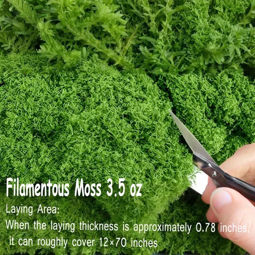 Miniatura 2 de Musgo artificial verde oscuro para decoración, 3.5 onzas de vegetación sintética para plantas en maceta, manualidades, jardines de hadas y bodas