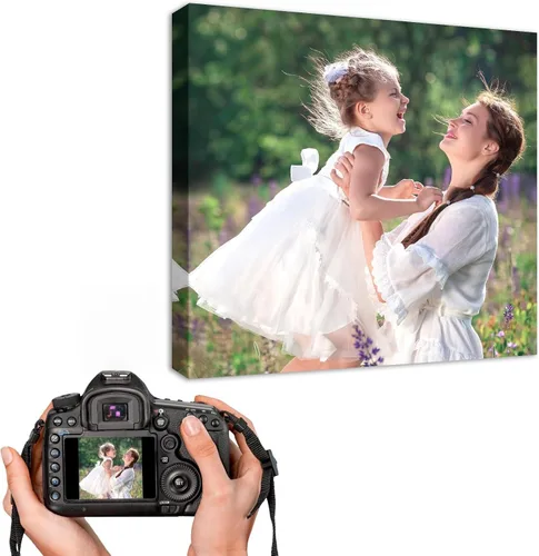 Miniatura 24 de YYYYHPP Impresiones en lienzo con tus fotos, arte de pared personalizado de foto a lienzo, impresión en lienzo para boda, familia, bebé, mascotas