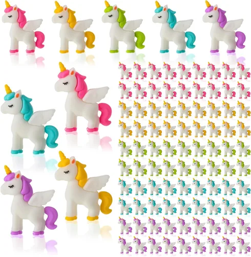 Miniatura 7 de Thyle 10 piezas de mini figuras de unicornio en miniatura para decoración de pasteles, figura de caballo volador para bricolaje, paisaje de musgo