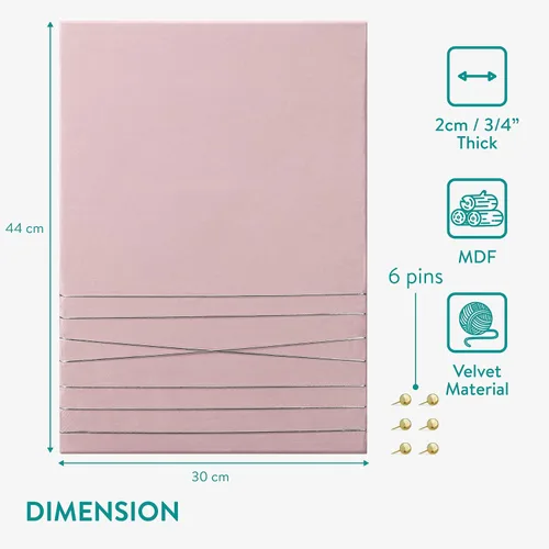 Miniatura 6 de Navaris Tablón de anuncios de tela, 12 x 17 pulgadas, tablero de memoria de terciopelo para pared para mostrar collages de fotos, imágenes, notas