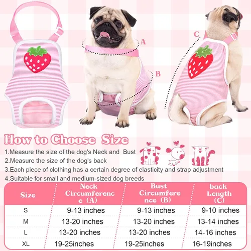 Miniatura 4 de Nuanchu 3 piezas de pañales sanitarios para perras con tirantes ajustables, pañales lavables y reutilizables para perros pequeños, medianos