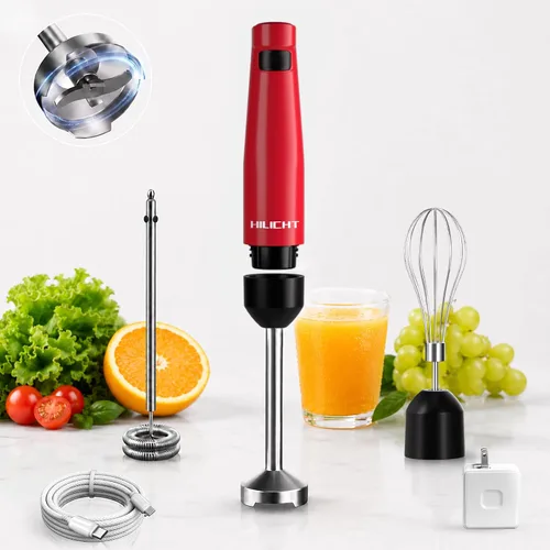 Miniatura 12 de Batidora de inmersión inalámbrica con cargador, batidora de mano recargable, licuadora de barra 3 en 1 con batidor y espumador de leche, velocidad