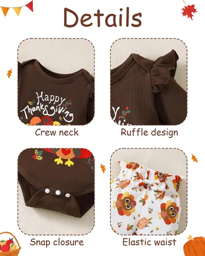 Miniatura 93 de SUNNY PIGGY Ropa para bebé recién nacida, con volantes, mameluco de algodón floral, conjunto de pantalones de algodón para niñas