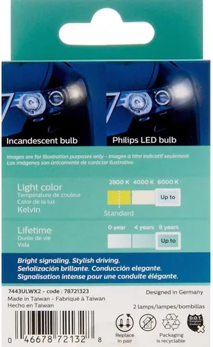 Miniatura 2 de Philips 7443 Ultinon - Bombilla LED (blanca), paquete de 2