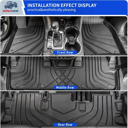 Miniatura 2 de Rongtaod Tapete de suelo compatible con Toyota Highlander 2014-2019, tapete de carga, forro de carga para asiento trasero, protector de suelo