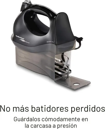 Miniatura 2 de Hamilton Beach Power Deluxe Batidora de Mano Eléctrica de 6 Velocidades con Estuche de Almacenamiento con Cierre a Presión, QuickBurst, Batidores