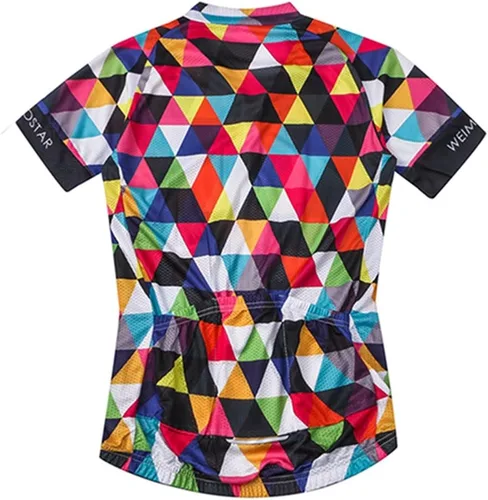 Miniatura 4 de Weimostar Hombre Ciclismo Jersey Manga Corta Bicicleta Ropa Multicolor Diamante
