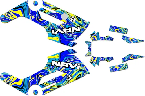 Kit de gráficos para Honda NAVI (2016-2022) serie SNAGGED azul 9 mil - Easy Go - Calcomanías para motocicleta Dirt Pit Bike, calcomanías