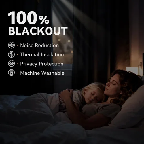 Miniatura 3 de 100% Blackout Shield Cortinas opacas de lino para dormitorio de 45 pulgadas de largo, cortinas beige con ojales para sala de estar, cortinas