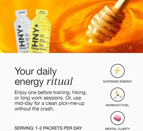 Miniatura 3 de HNY+ Gel energético de miel orgánica con electrolitos, magnesio, sal marina y potasio, sin gluten y vegano, geles de entrenamiento, para gimnasio