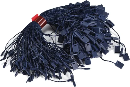 Miniatura 14 de 3000 unidades de cuerda de etiqueta colgante, 7 pulgadas de nailon negro con cierre de presión de gancho de plástico para sujetar la etiqueta