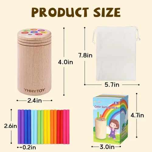 Miniatura 6 de YHHYTOY Juguetes Montessori para niños de 1+ año, juguete de clasificación de colores para niños pequeños de 18 meses, actividades de aprendizaje