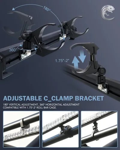 Miniatura 3 de Barra de luz LED estroboscópica de 30 pulgadas para UTV con soporte de montaje para jaula de protección de 1.75"-2" Luz de persecución trasera