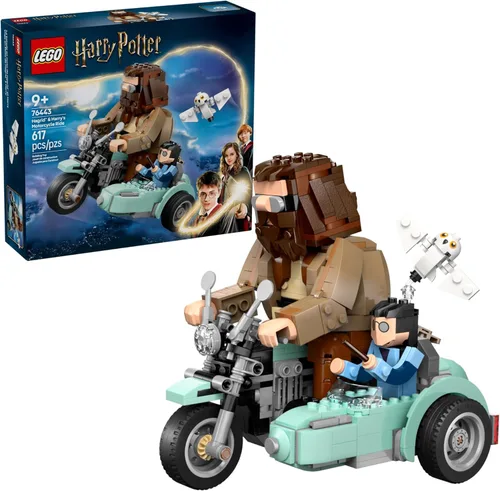 LEGO Harry Potter - Paseo en motocicleta de Hagrid y Harry - Juguete de construcción para niños, motocicleta para niños y niñas, para fanáticos de