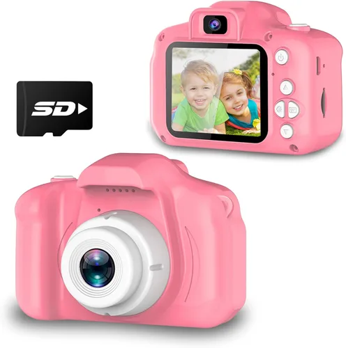 Seckton - Cámara de selfie mejorada para niños, regalos de cumpleaños de Navidad para niñas de 3 a 9 años, cámaras de video digital HD para niños