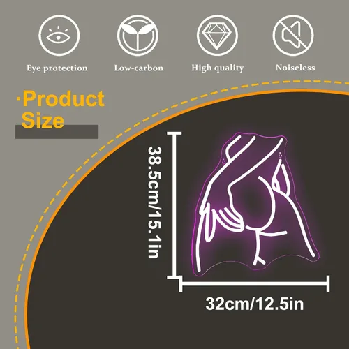Miniatura 4 de Hermoso Letrero de Cuerpo de Damas en Neón, Luz de Cuerpo de Mujer en Neón, Letrero de Nalgas de Dama en Neón, Luz de Arte de Línea de Trasero Rosa