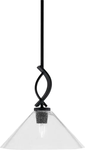 Miniatura 82 de Toltec Lighting Cavella Stem Colgado Mini colgante, acabado grafito, vidrio de muselina blanca de 4 pulgadas
