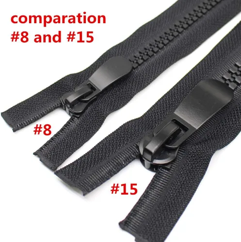 Miniatura 2 de YaHoGa #8 Cremallera de separación bidireccional de 24 pulgadas, cremalleras grandes de plástico para coser, parka, chaqueta de plumón, cremalleras